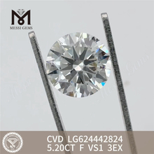 5.20CT F VS1 3EX Diamants fabriqués en laboratoire CVD LG624442824丨Messigems