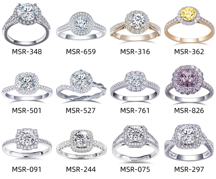 14K Gold Customized 1Ct Lab Diamond Women Fashion Jewelry Halo Ring