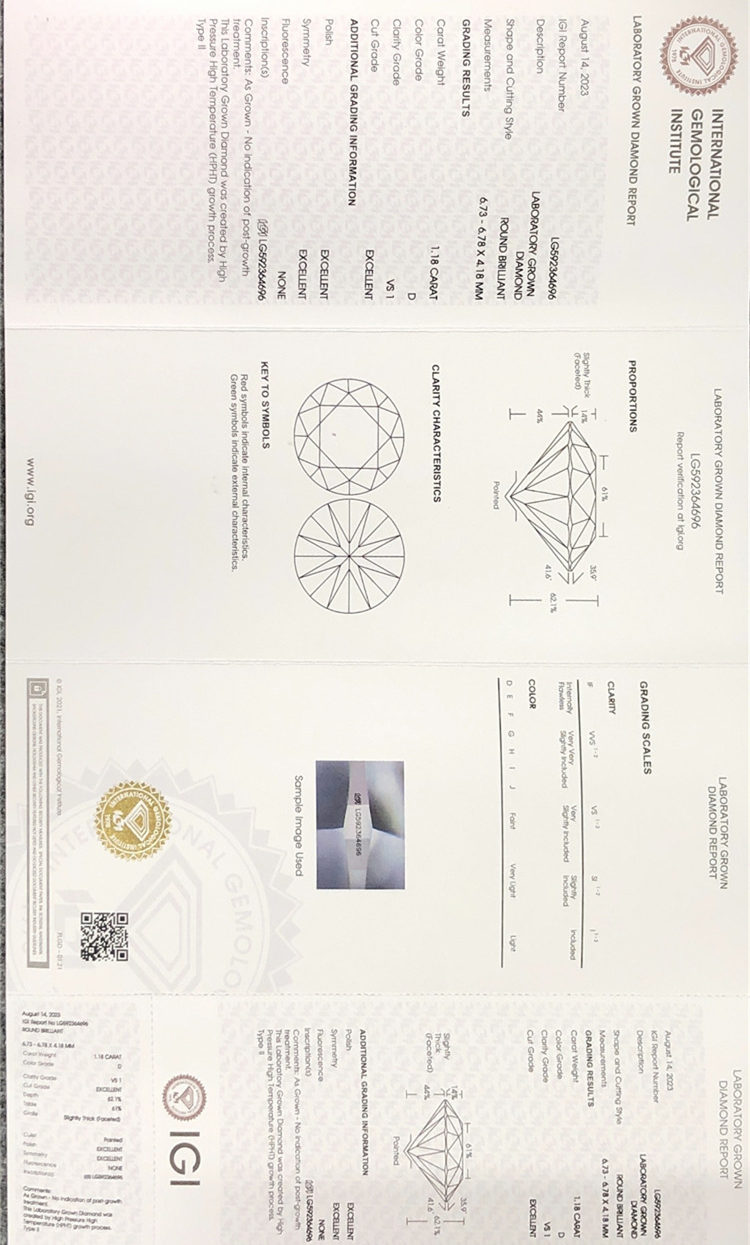 certificat hpht de diamants en vrac