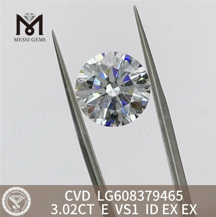 3.02CT E VS1 3ct diamant cultivé en laboratoire cvd offrant des bijoux fins à une valeur exceptionnelle LG608379465 丨 Messigems 