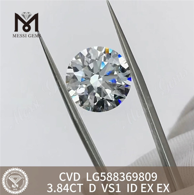 Diamant de certification IGI de 3,84 ct D VS1 CVD, fabrication de bijoux uniques, Messigems LG588369809
