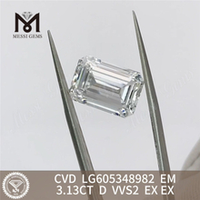 3.13CT D VVS2 EM Diamants certifiés igi 3ct pour bijoux artisanaux CVD 丨 Messigems LG605348982