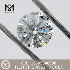 Coût du diamant artificiel 11.11CT E VVS2 ID Valeurs respectueuses de l'environnement 丨 Messigems CVD LG605348998