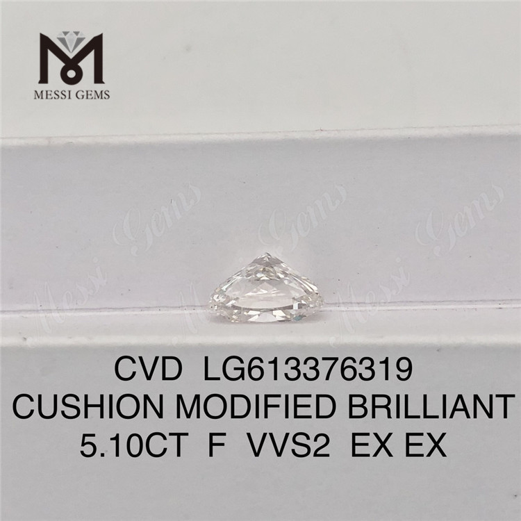 5.10CT F VVS2 CVD diamants de laboratoire coussin de meilleure qualité LG613376319