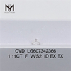  Prix ​​du diamant de laboratoire CVD 1.11CT F VVS2 par carat Brilliance丨Messigems LG607342366