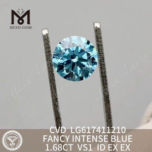Le laboratoire 1.68CT VS1 FANCY INTENSE BLUE a créé des diamants à vendre 丨 Messigems CVD LG617411210