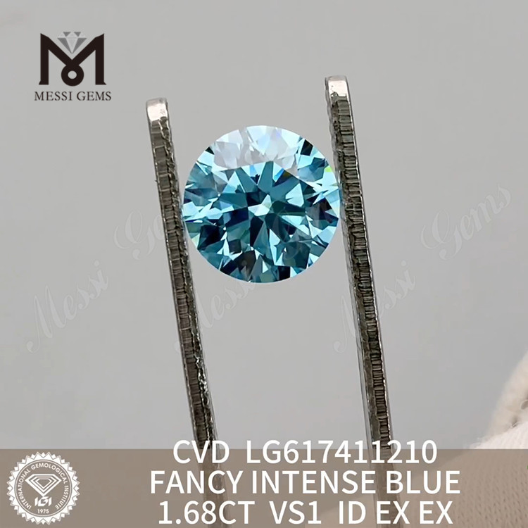 Le laboratoire 1.68CT VS1 FANCY INTENSE BLUE a créé des diamants à vendre 丨 Messigems CVD LG617411210