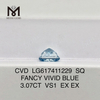 Diamant de laboratoire 3,07 CT VS1 SQ FANCY VIVID BLUE coût IGI Certified Sustainable Sparkle 丨 Messigems CVD LG617411229 