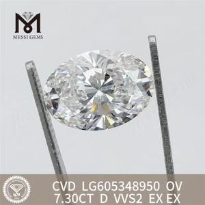 7.30CT Diamond Lab OV VVS2 D couleur CVD LG605348950丨Messigems