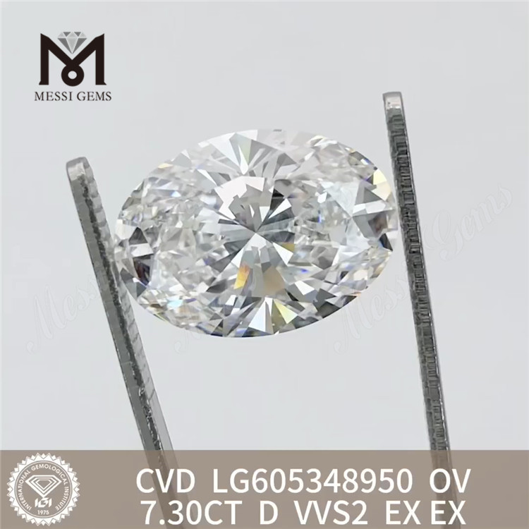 7.30CT Diamond Lab OV VVS2 D couleur CVD LG605348950丨Messigems