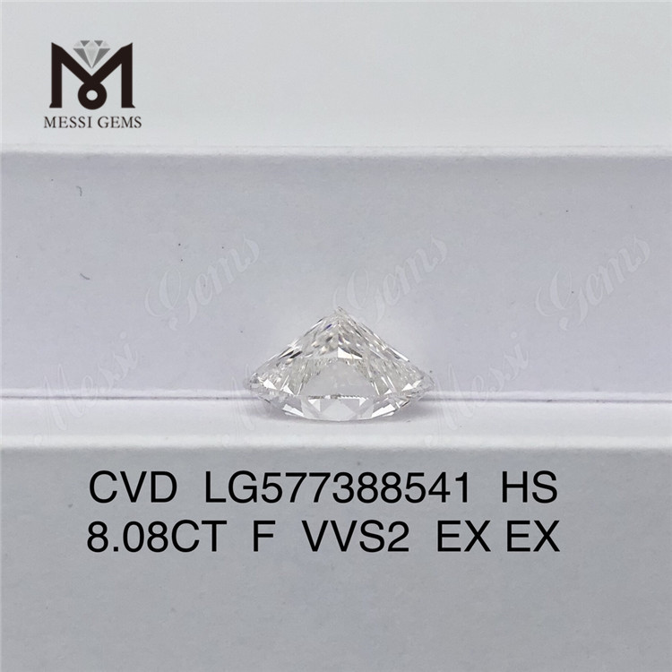 8.08ct F VVS2 EX HS CHOCE CVD CVD DIAMONDS FABRICATIFS LG577388541 丨 MESSIGEMS