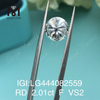 2.01 carats F VS2 EX Cut Round diamant simulé fabriqué par l\'homme