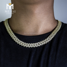 Bijoux de chaîne pour hommes Hip Hop 925 Sterling Silver Lab Diamond Vvs Moissanite Cuban Link Chain