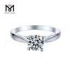 Messi Gems solitaire 1 carat diamant moissanite bague de fiançailles en argent sterling 925