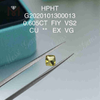 Diamant de laboratoire taille coussin FIY EX 0,605 ct VS2 VG