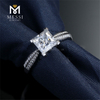 bague diamant moissanite or 18 carats 1 carat D couleur blanche VVS coupe princesse