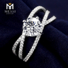 nouvelles conceptions torsion 14k or solide bague de mariage en diamant moissanite pour les femmes