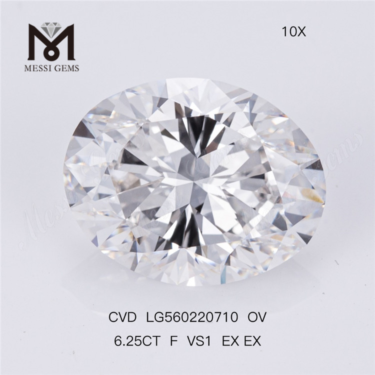 6.25CT F VS1 EX EX CVD OV le plus grand diamant artificiel IGI prix de gros