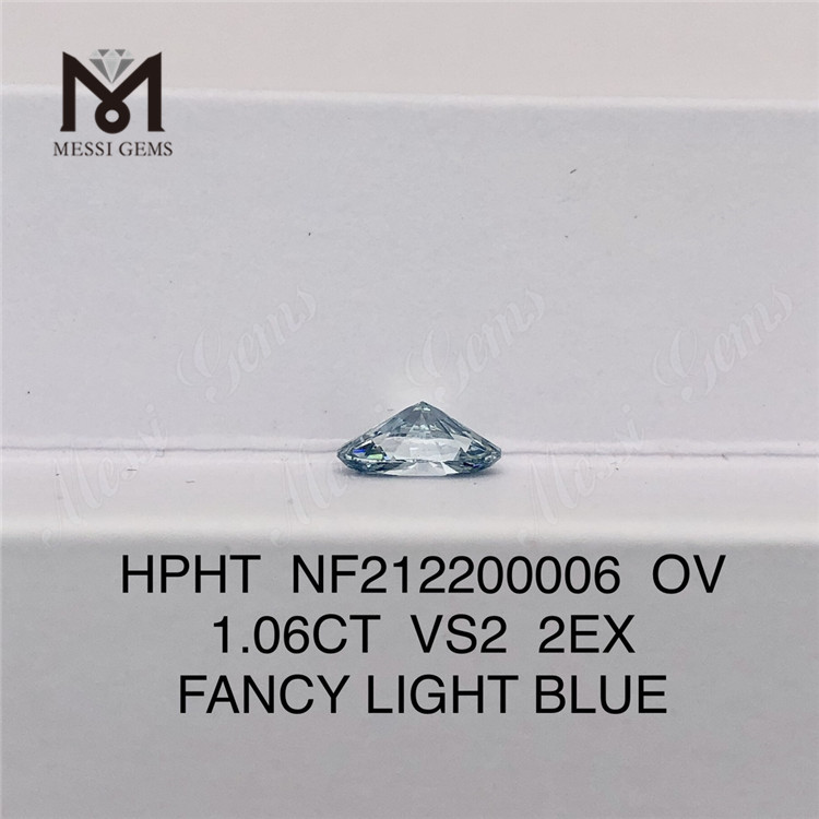 NF212200006 OV 1.06CT VS2 2EX diamants synthétiques FANCY BLEU CLAIR HPHT