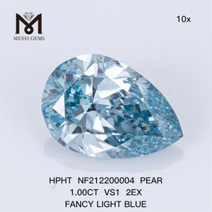 NF212200004 1.00CT VS1 2EX FANTAISIE BLEU CLAIR HPHT POIRE Diamant