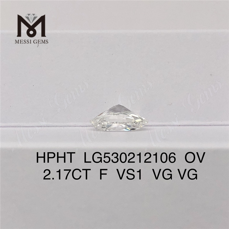 2.17CT diamant ovale cultivé en laboratoire F couleur HPHT diamant fabriqué par l\'homme en gros