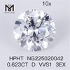 Diamant de laboratoire de forme ronde HPHT 0.623CT D VVS1 3EX diamant fabriqué par l\'homme