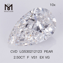 Diamant cultivé en laboratoire 2.5CT CVD F VS poire 2.5 diamant cultivé en laboratoire 