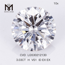 3.03ct H Round Shape Loose cvd diamond prix par carat Prix