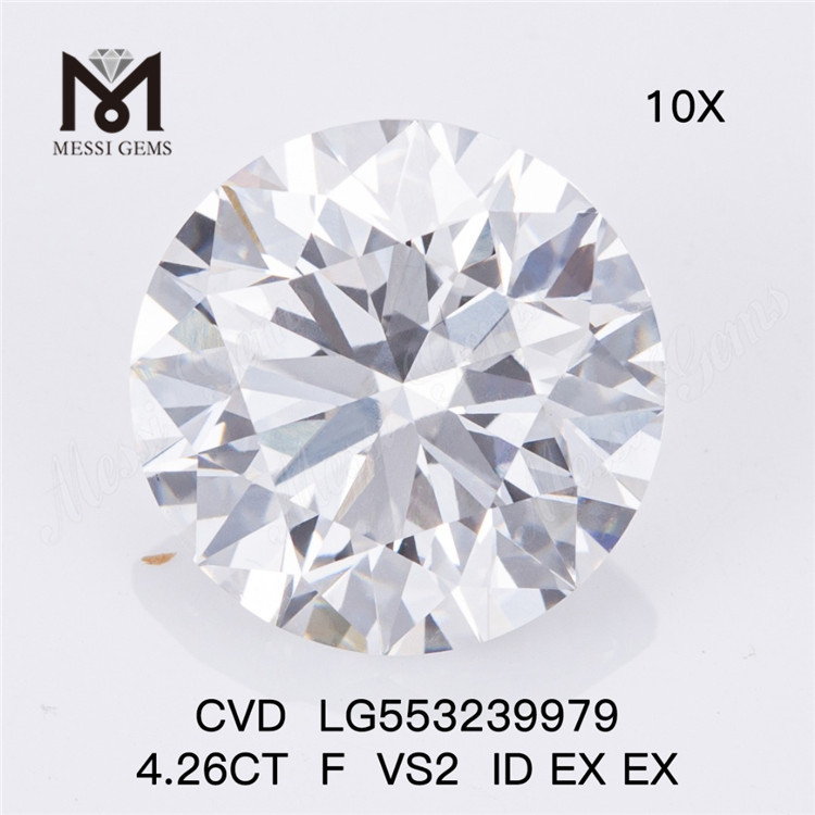 4.26CT F VS2 ID EX EX diamant de laboratoire RD diamant cultivé en laboratoire CVD