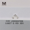 5CT G VS1 3EX diamant cultivé en laboratoire cvd 5 carats diamant créé en laboratoire