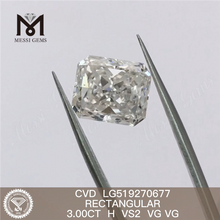 3ct RECTANGULAIRE IGI 3 carats diamant synthétique
