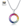 Bijoux de mode arc-en-ciel vide cercle Lab Grown collier de diamants pour les femmes