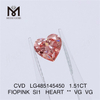 1.51CT FIOPINK SI1 HEART VG VG gros laboratoire créé diamants CVD LG485145450