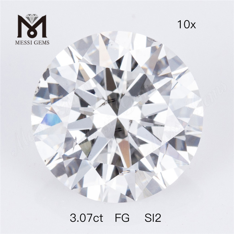 3.07ct FG SI2 forme ronde en vrac 3 carats diamant cultivé en laboratoire prix usine 