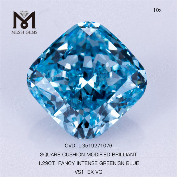 1.29CT FANCY INTENSE GREENISN BLUE VS1 EX VG diamant de laboratoire CVD LG519271076 