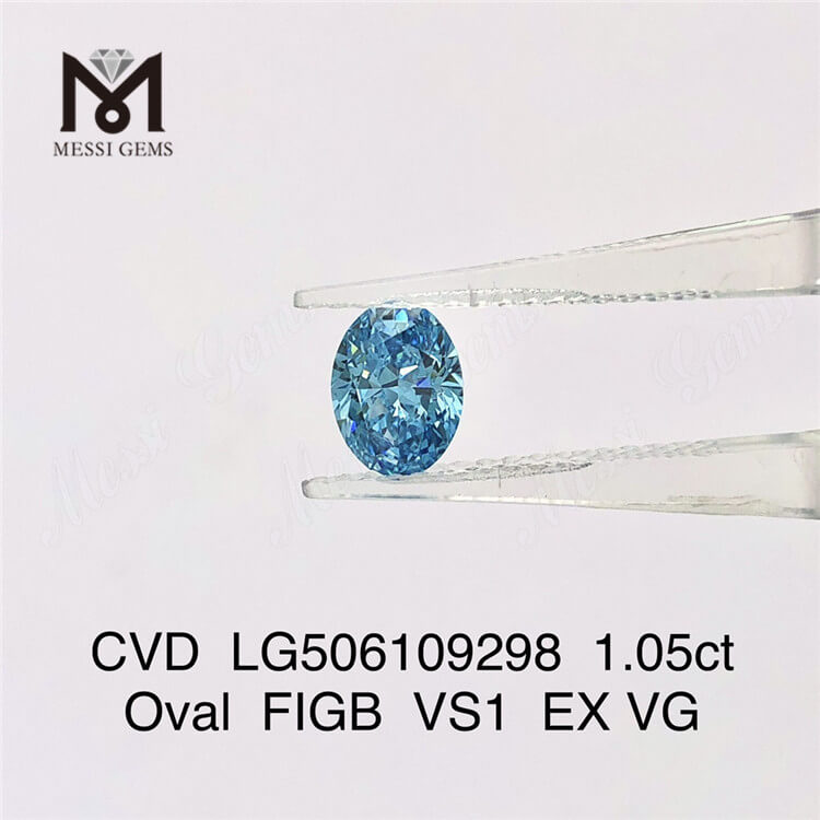 1.05ct Oval Cut VS1 Blue diamant cultivé en laboratoire