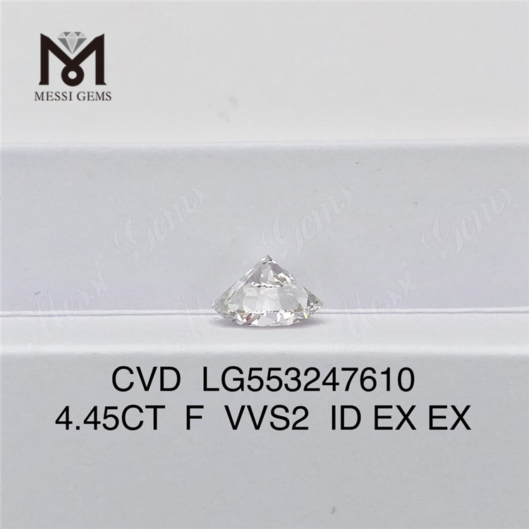 4.45CT F VVS2 ID EX EX Abordable Grand diamant cvd en gros