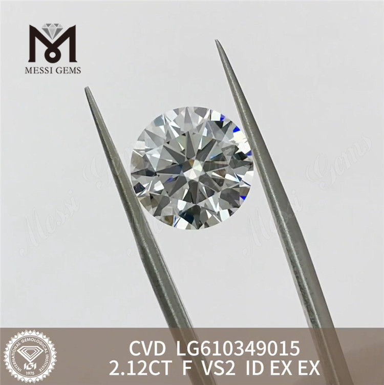 2.12CT F VS2 ID Diamant cultivé en laboratoire Chine Gemmes de haute qualité directes 丨 Messigems CVD LG610349015