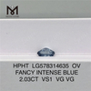 2.03CT VS1 VG VG OV FANTAISIE BLEU INTENSE Bleu Profond Diamant Hpht LG578314635