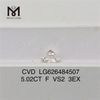 5.02CT F VS2 3EX Diamants en vrac certifiés IGI CVD LG626484507丨Messigems