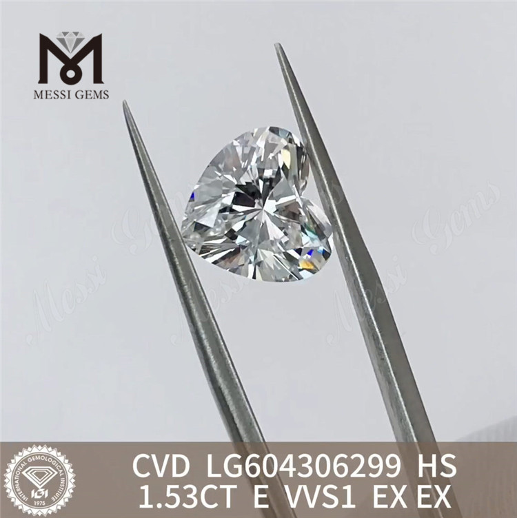 1.53CT E VVS1 HS diamant cvd cultivé en laboratoire Excellence en gros 丨 Messigems LG604306299 