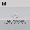 5.38CT E VS1 ID EX EX Diamants fabriqués en laboratoire CVD LG597379353丨Messigems