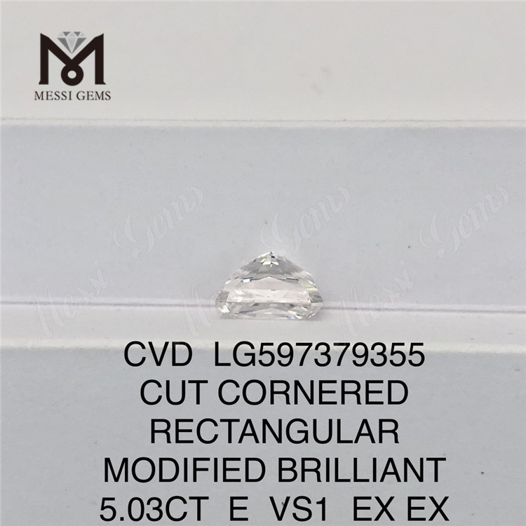 5.03CT E VS1 EX EX RECTANGULAIRE CVD Diamond Laboratory LG597379355丨Messigems