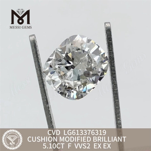 5.10CT F VVS2 CVD diamants de laboratoire coussin de meilleure qualité LG613376319