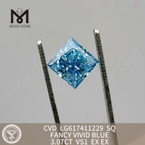 Diamant de laboratoire 3,07 CT VS1 SQ FANCY VIVID BLUE coût IGI Certified Sustainable Sparkle 丨 Messigems CVD LG617411229 