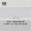 3,19CT G VS2 ID EX EX Créez votre chef-d\'œuvre avec des diamants fabriqués en laboratoire CVD LG591338148丨Messigems