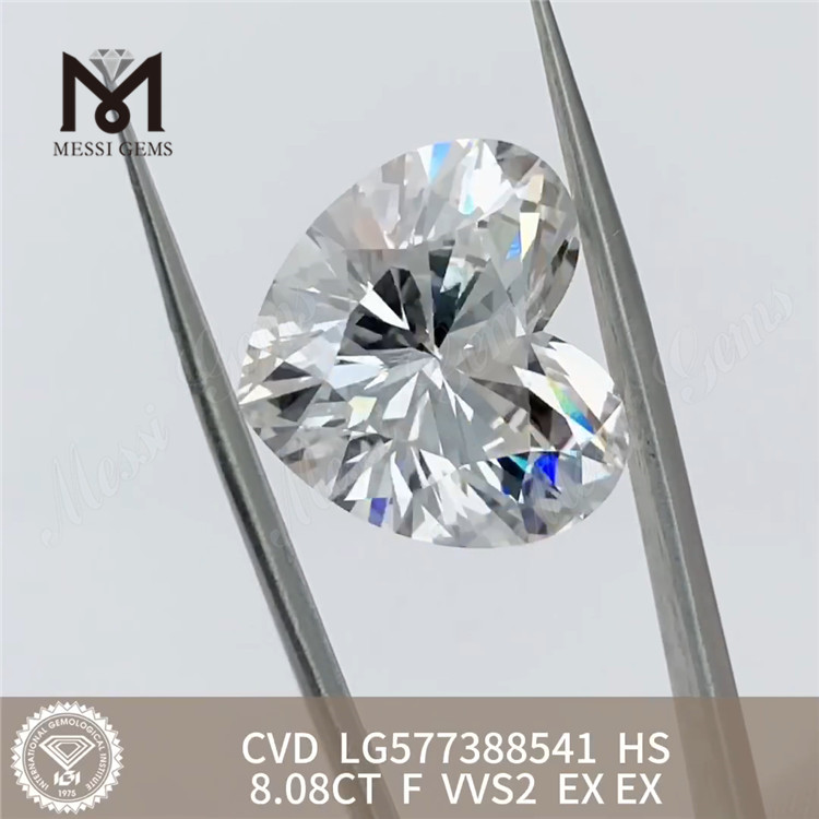 8.08ct F VVS2 EX HS CHOCE CVD CVD DIAMONDS FABRICATIFS LG577388541 丨 MESSIGEMS