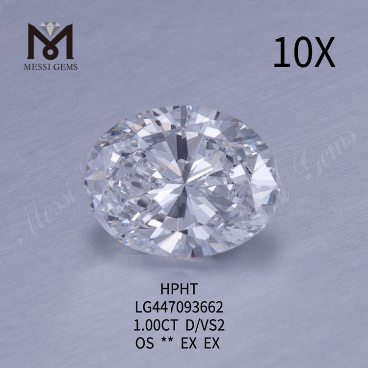 Diamants de laboratoire ovales de qualité D VS2 de 1,00 carat HPHT