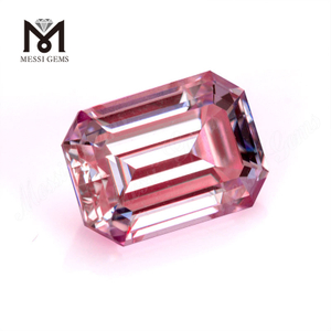 Prix ​​usine 1 carat 6.5x5mm rose VVS Moissanite pierre émeraude taillée pour la fabrication de bijoux