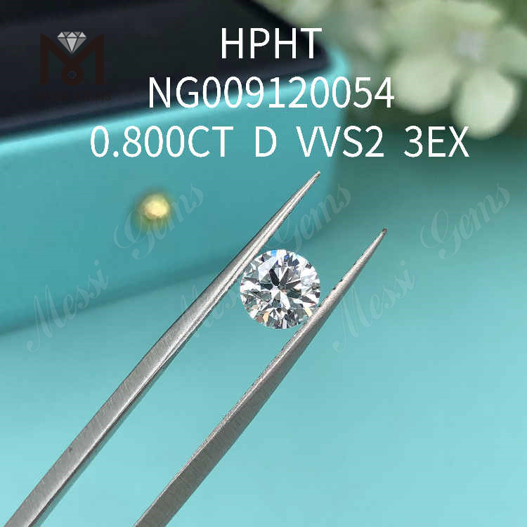 Diamant de laboratoire 0.8CT VVS2 3EX blanc rond en vrac 